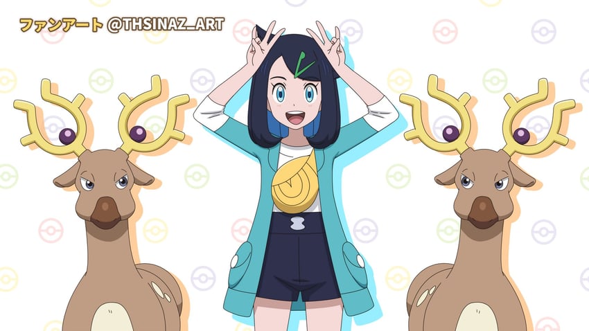 liko and stantler (pokemon and 2 more) drawn by thsinaz