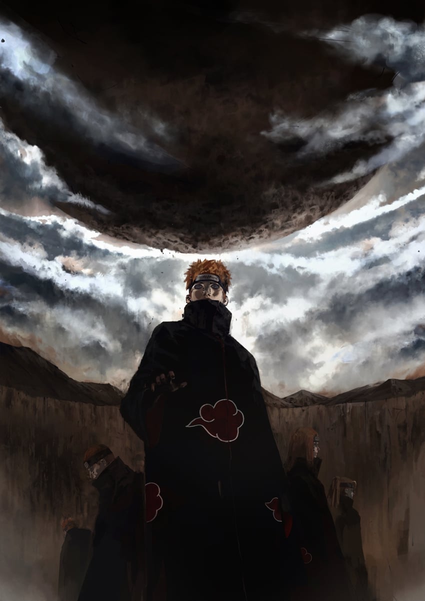 pain, ningendou pain, shuradou pain, jigokudou pain, and gakidou pain (naruto and 1 more) drawn by weweired9