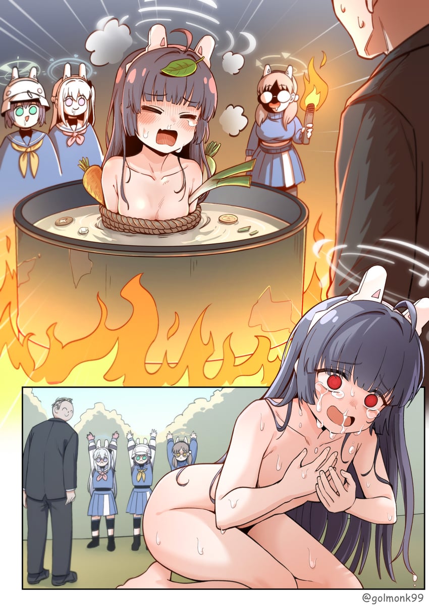 sensei, doodle sensei, miyu, miyako, saki, and 1 more (blue archive and 1 more) drawn by golmonggu