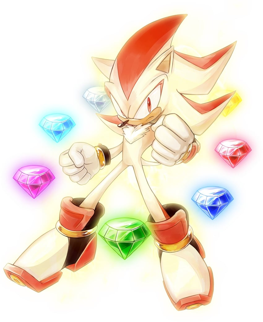 shadow the hedgehog and super shadow (sonic) drawn by nisibo25