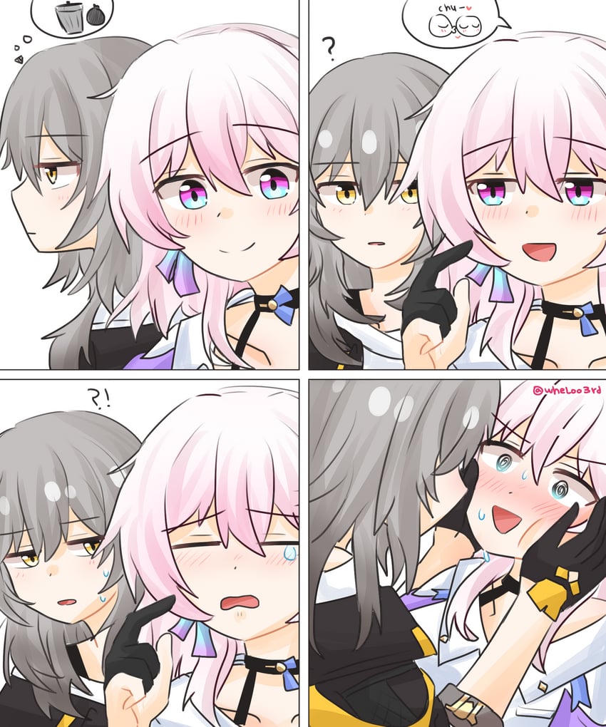 trailblazer, stelle, and march 7th (honkai and 1 more) drawn by wheloo3rd