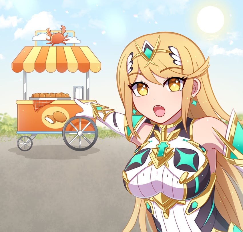 mythra (xenoblade chronicles and 1 more) drawn by enni