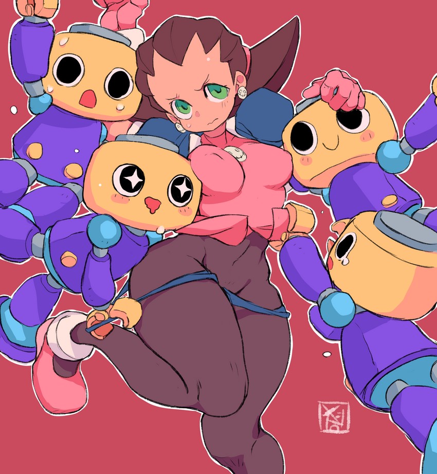tron bonne and servbot (mega man and 1 more) drawn by starmilk
