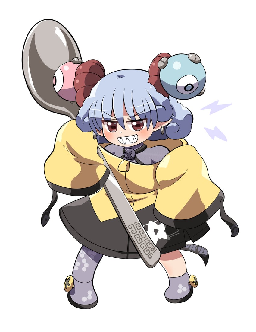 iono and toutetsu yuuma (touhou and 2 more) drawn by rokugou_daisuke