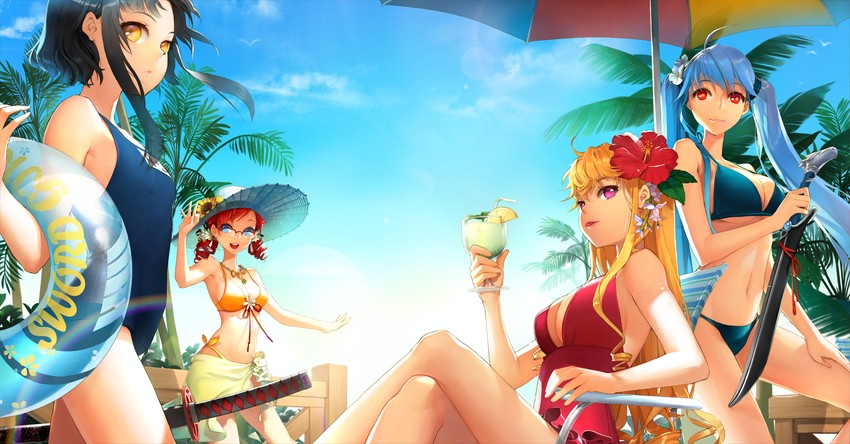 sita vilosa, cinia pacifica, luthica preventer, and vernika answer (sword girls) drawn by salt_(salty)