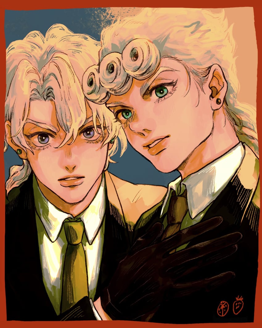 giorno giovanna and pannacotta fugo (jojo no kimyou na bouken and 1 more) drawn by okokoro_zaiku