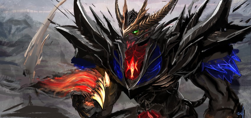 gundam barbatos and gundam barbatos lupus rex (gundam and 1 more) drawn by denh