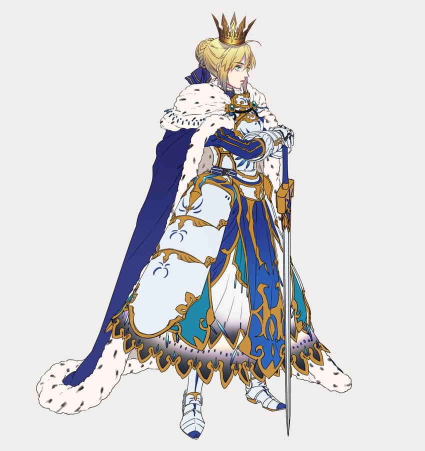 artoria pendragon and saber (fate and 2 more) drawn by tenobe
