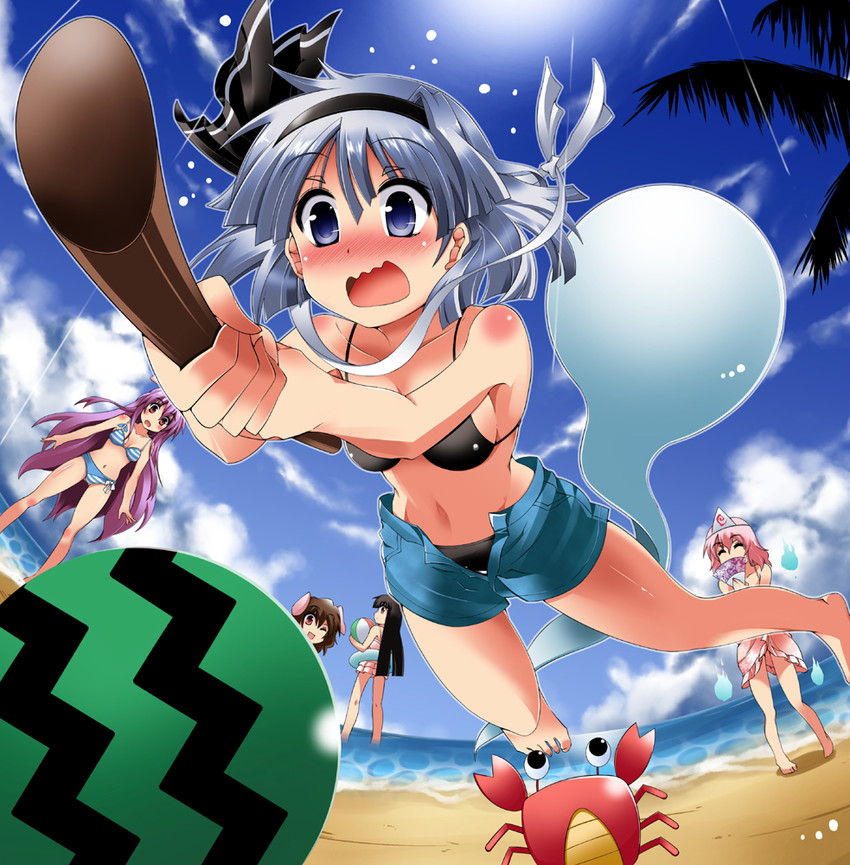 konpaku youmu, reisen udongein inaba, saigyouji yuyuko, houraisan kaguya, and inaba tewi (touhou) drawn by train_90