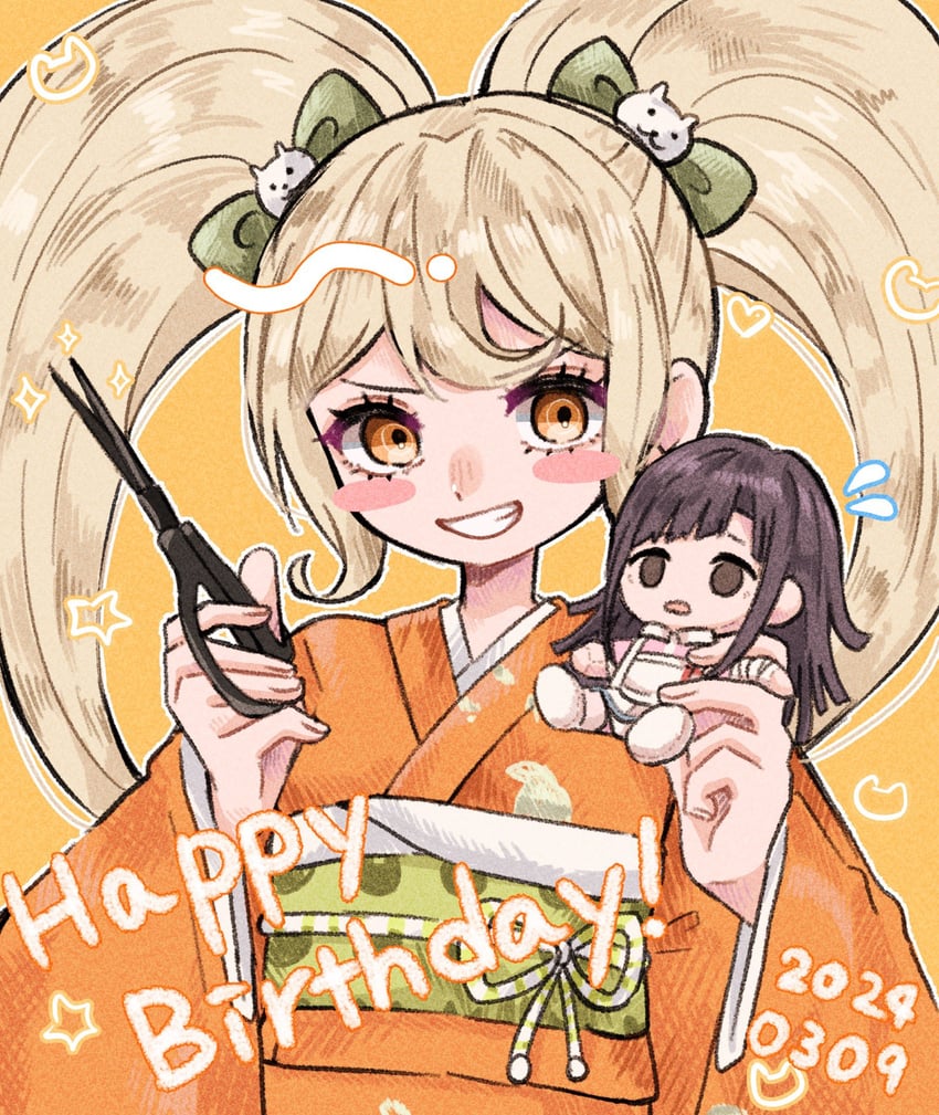 tsumiki mikan and saionji hiyoko (danganronpa and 1 more) drawn by mugi_cha_(mg_sbci)