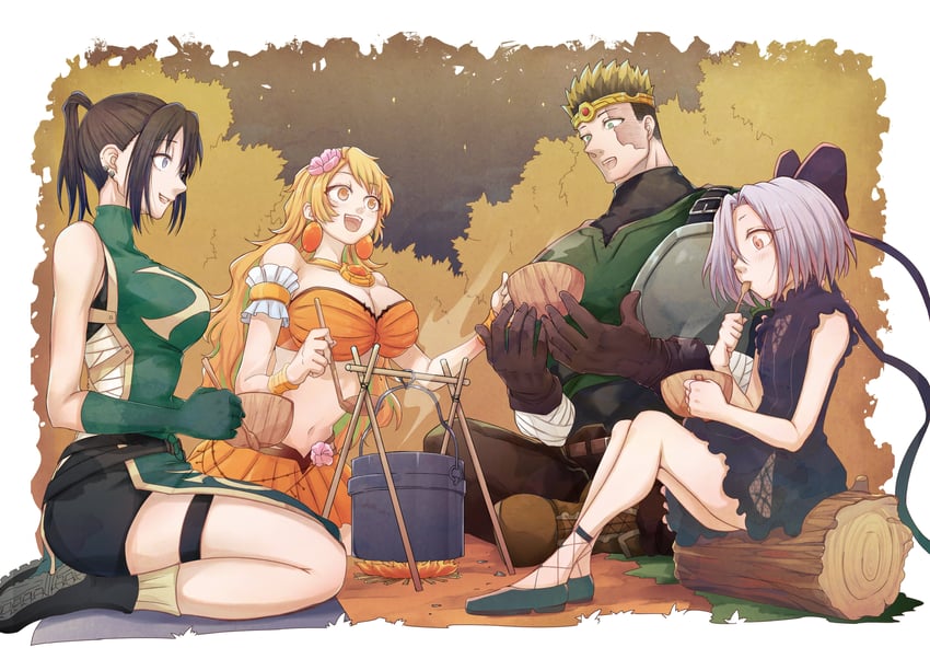 goa, ciel, anemone, and toto (kizetsu yuusha to ansatsu hime) drawn by k_setsuda