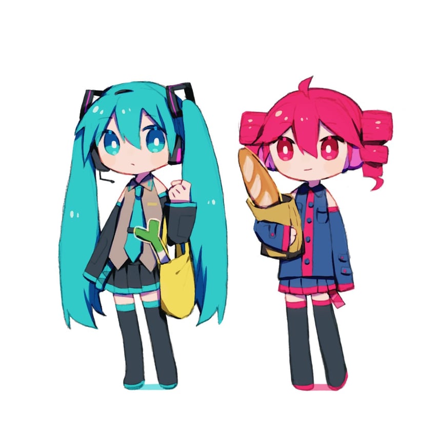 hatsune miku and kasane teto (vocaloid and 1 more) drawn by kizuna_ne0