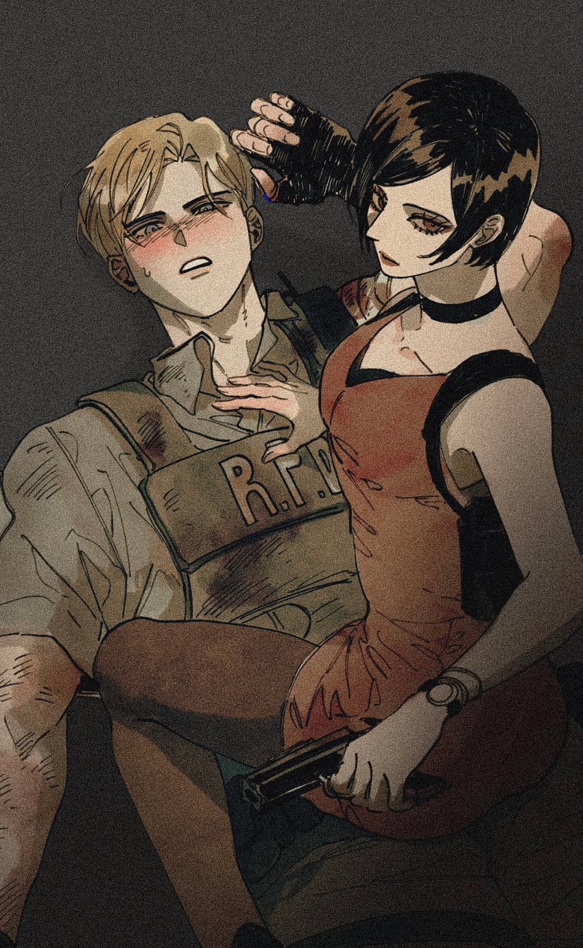 leon s. kennedy and ada wong (resident evil and 1 more) drawn by nul