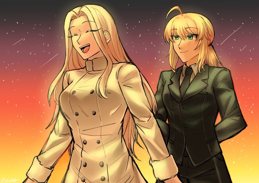 artoria pendragon and irisviel von einzbern (fate and 1 more) drawn by cess_(c23327474)