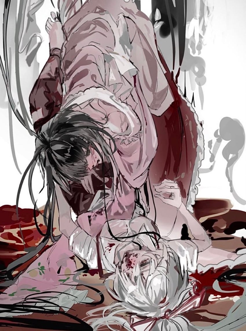 fujiwara no mokou and houraisan kaguya (touhou) drawn by sesmkun
