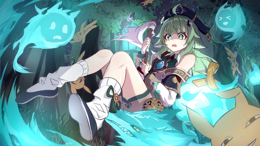 huohuo and tail (honkai and 1 more) drawn by siyue