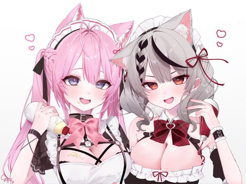 sakamata chloe and hakui koyori (hololive) drawn by saka_x_x