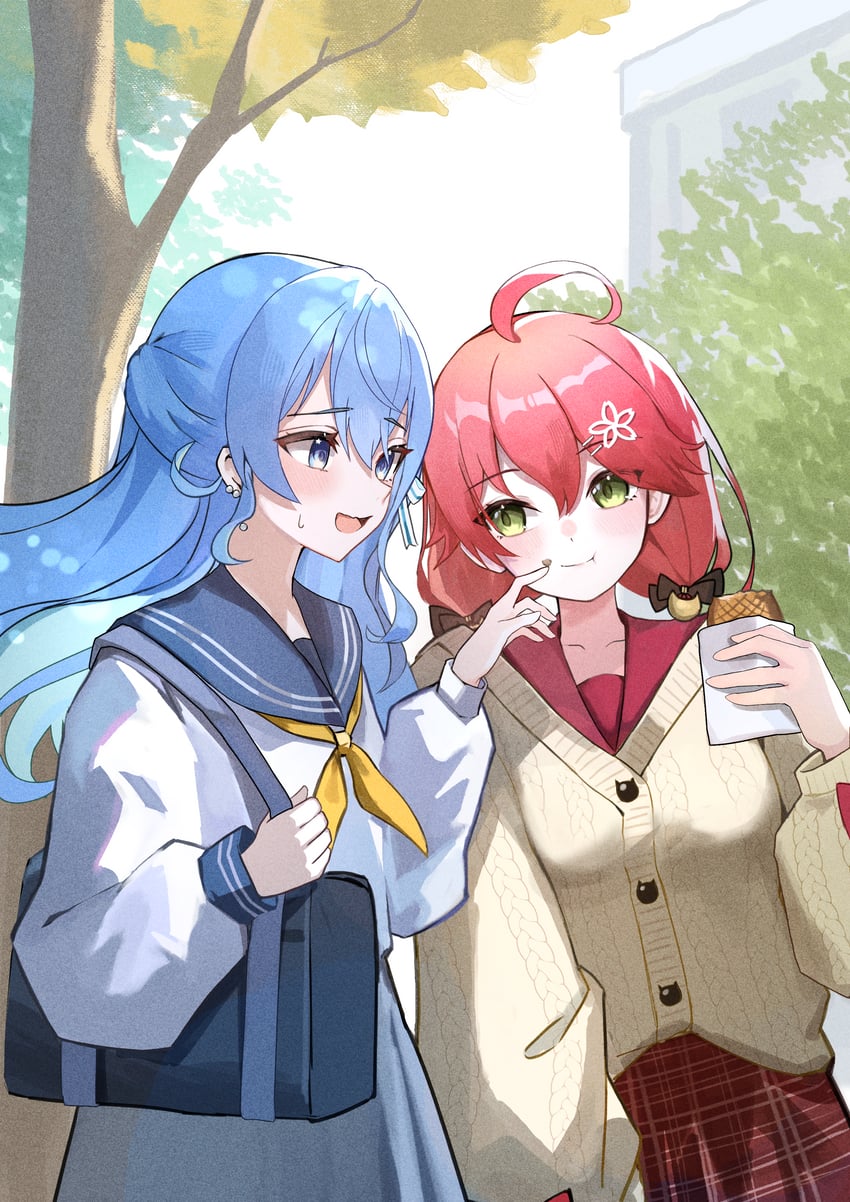 hoshimachi suisei and sakura miko (hololive) drawn by gary_huang