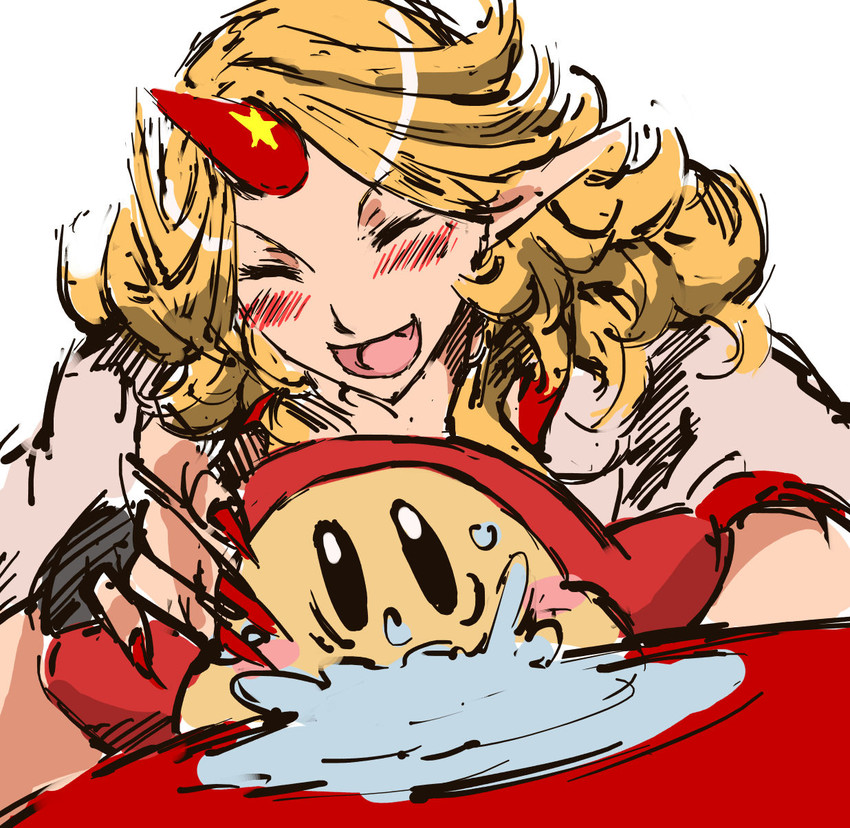 hoshiguma yuugi and waddle dee (touhou and 1 more) drawn by nameo_(judgemasterkou)
