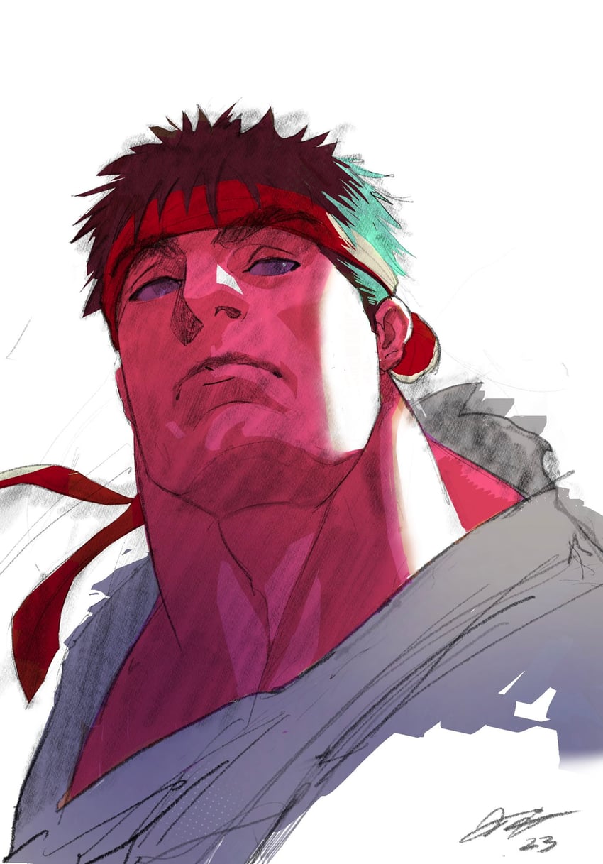 ryu (street fighter) drawn by justin_holton