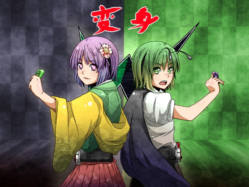 wriggle nightbug and hieda no akyuu (touhou and 2 more) drawn by maita