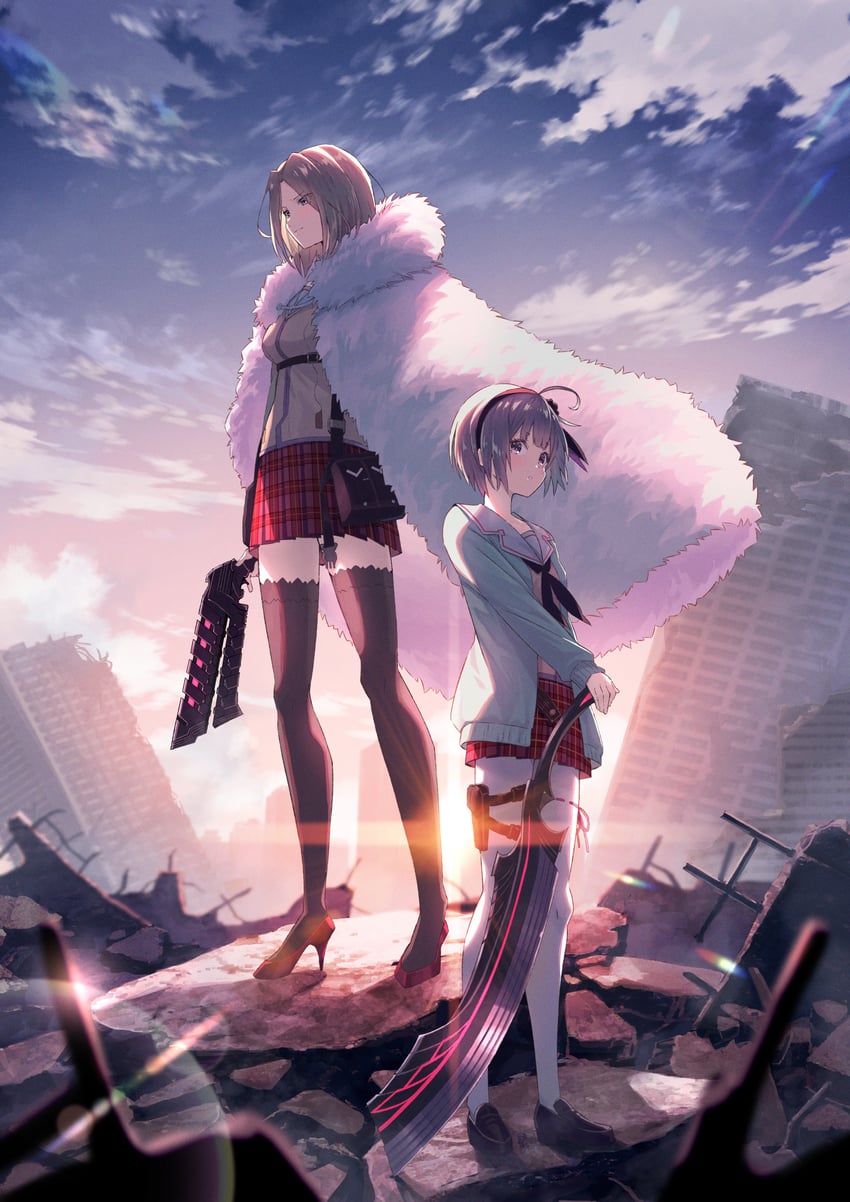 minase ichigo and minase sumomo (heaven burns red) drawn by koh_rd
