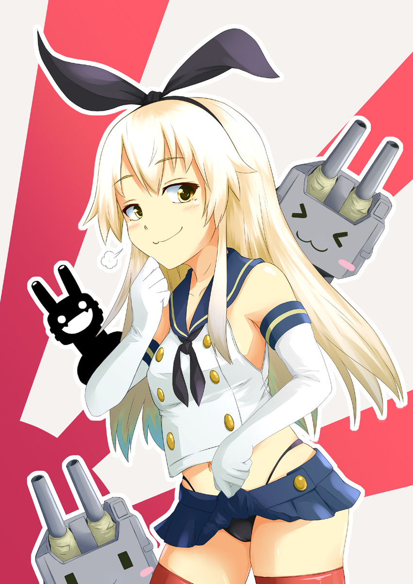 shimakaze and rensouhou-chan (kantai collection) drawn by minazuki_(aqua-city)