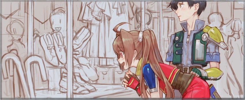 estelle bright and joshua bright (eiyuu densetsu and 1 more) drawn by nishihara_isao