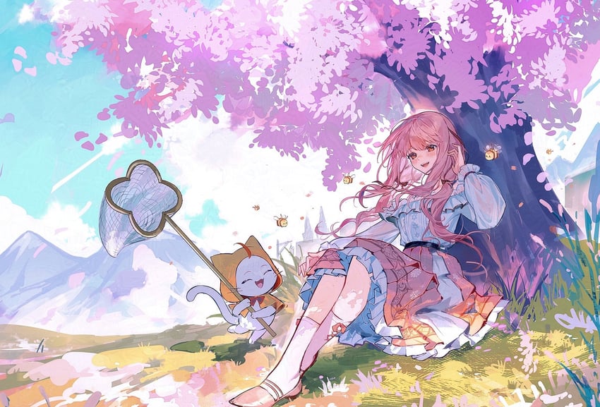 nikki, momo, perfect start, and foodie bee (nikki and 1 more) drawn by mint-tan