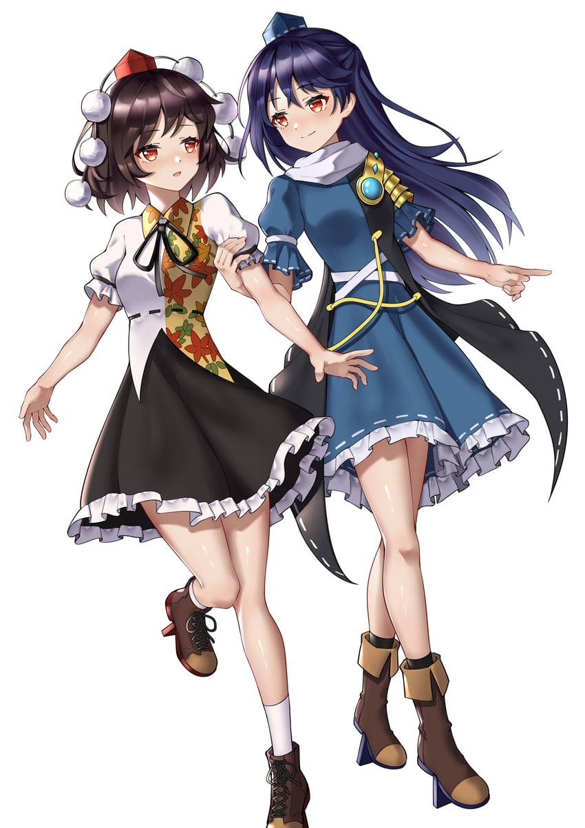 shameimaru aya and iizunamaru megumu (touhou) drawn by ailu_elf