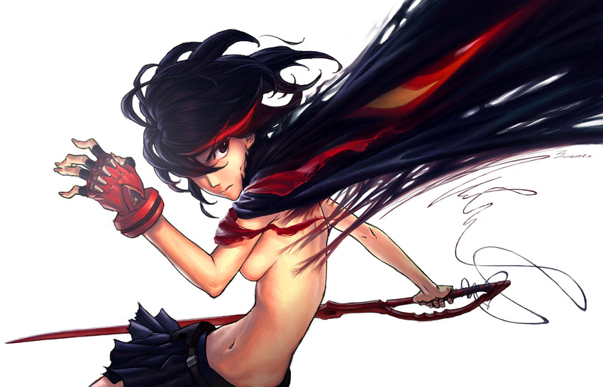 matoi ryuuko and senketsu (kill la kill) drawn by zhoujialin