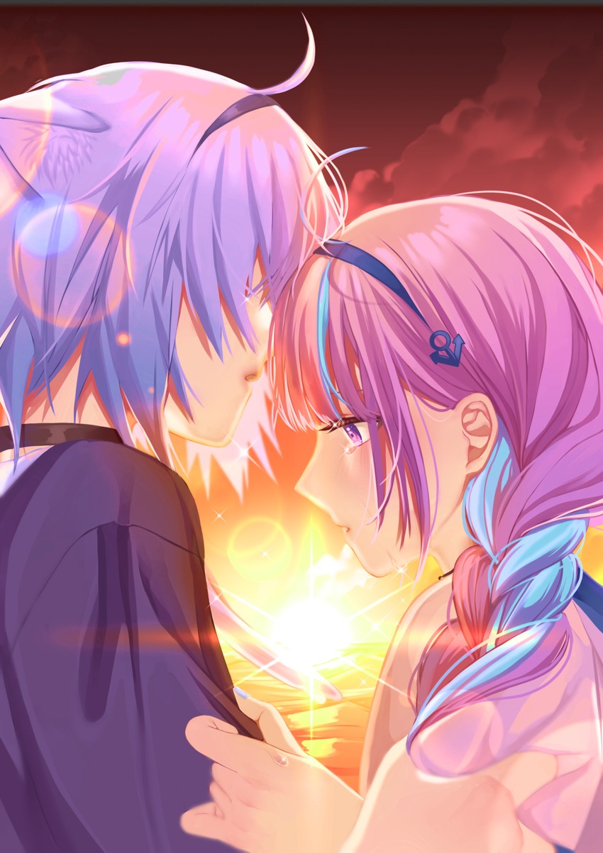 nekomata okayu and minato aqua (hololive) drawn by mel_is_a_pen