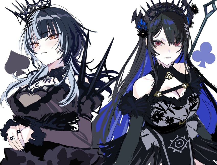 shiori novella and nerissa ravencroft (hololive and 1 more) drawn by yomosaka