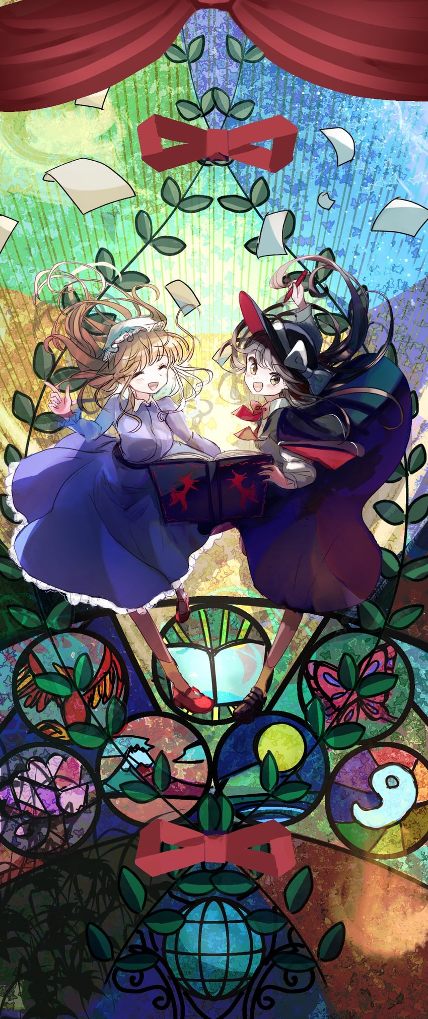 usami renko and maribel hearn (touhou) drawn by minus_(sr_mineka)