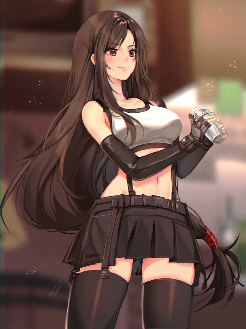 tifa lockhart (final fantasy and 2 more) drawn by ku-ini