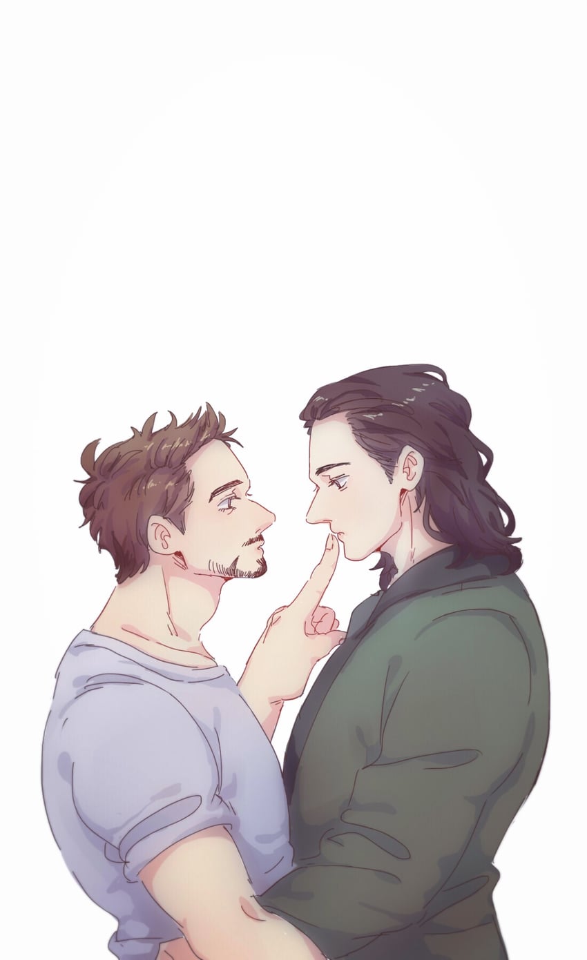 tony stark and loki (marvel and 1 more) drawn by wodeyongheng