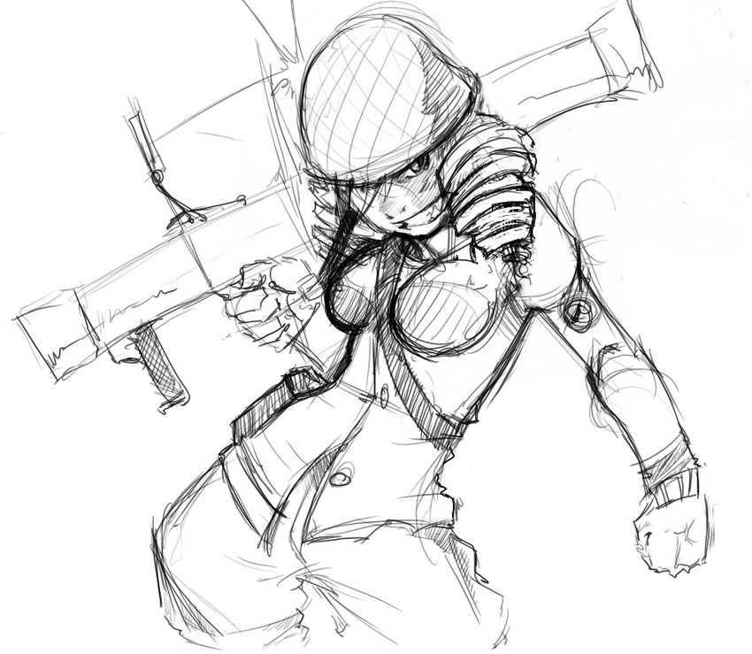 mikado shiina and soldier (team fortress 2 and 1 more) drawn by konflikti