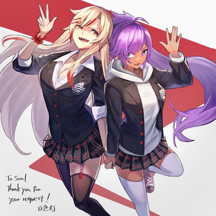 risxi nocturne and iris asakura (persona and 2 more) drawn by hakusyokuto