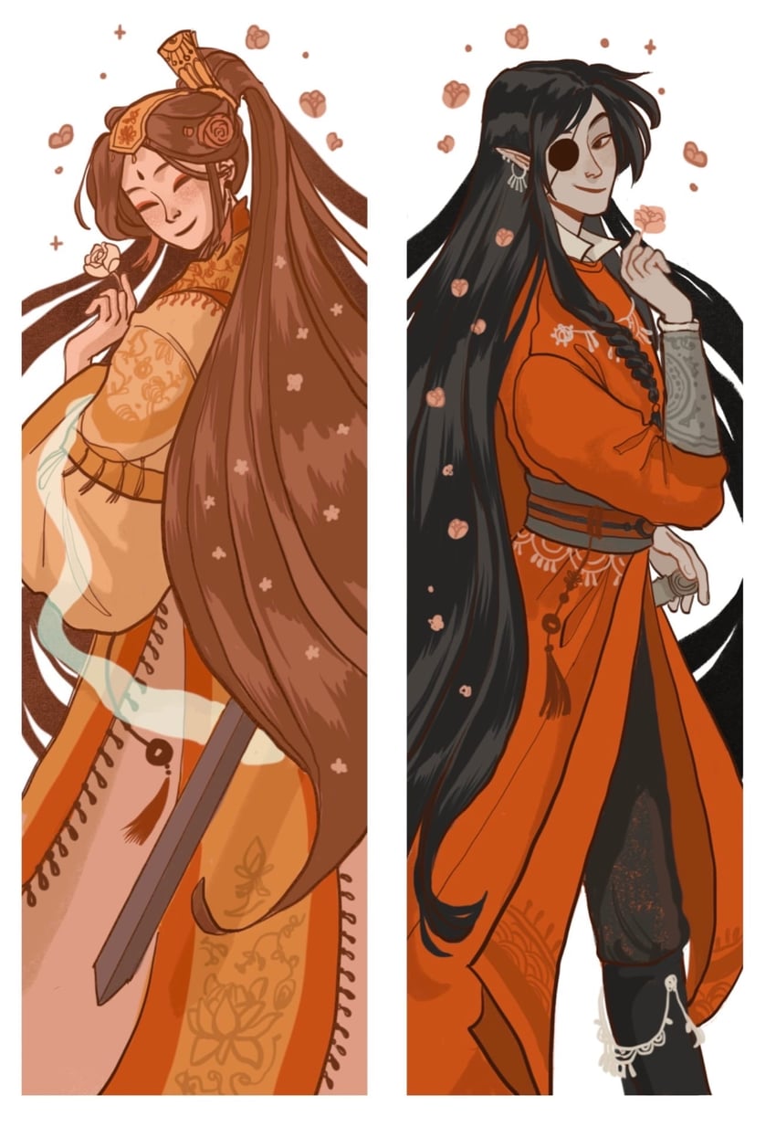 xie lian and hua cheng (tianguan cifu) drawn by yaroslava_murashko