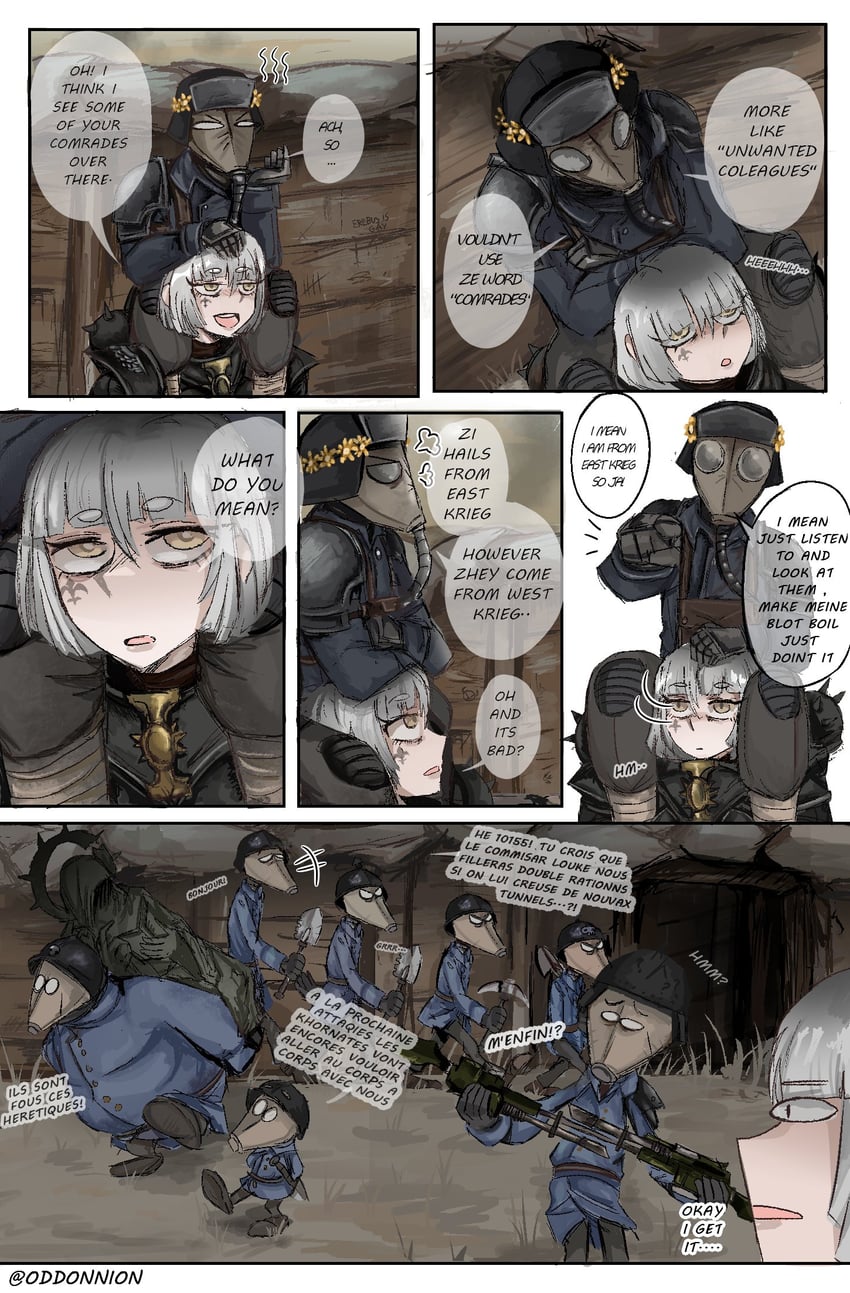 adepta sororitas, astra militarum, obelix, asterix, and gaston lagaffe (warhammer 40k and 3 more) drawn by odd_onion