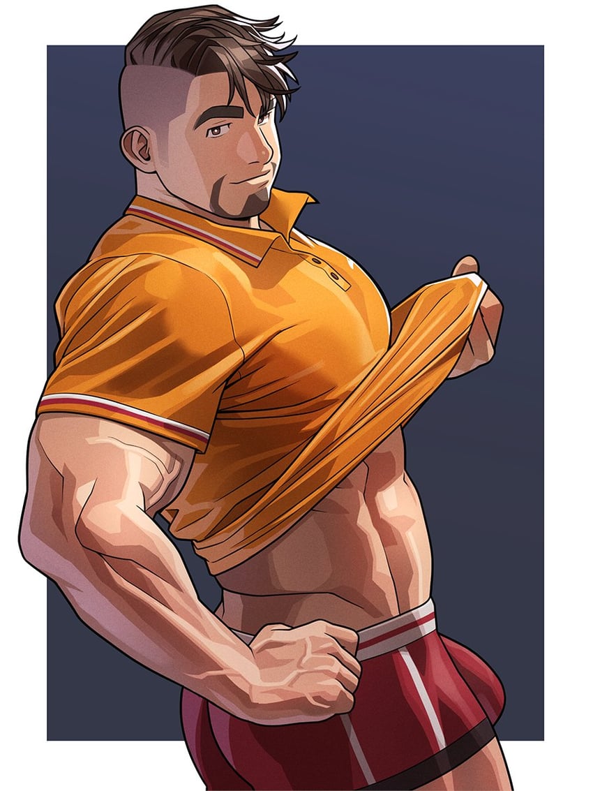 atsushi kenzaki (gachimuchi de dosukebe na kateikyoushi no oniisan to sugosu natsu) drawn by wasp_(anthyutena)