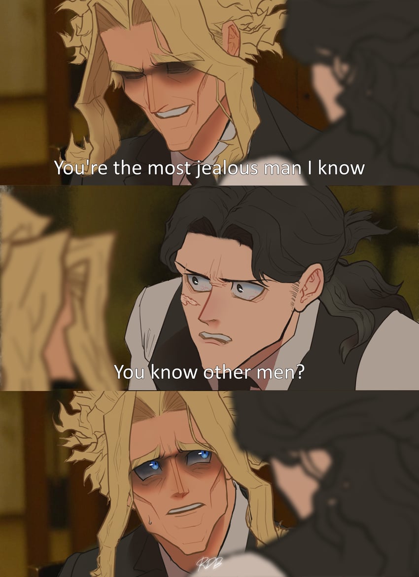 aizawa shota and yagi toshinori (boku no hero academia and 1 more) drawn by red_meat_sauce