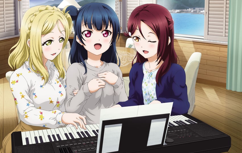 tsushima yoshiko, sakurauchi riko, and ohara mari (love live! and 1 more)