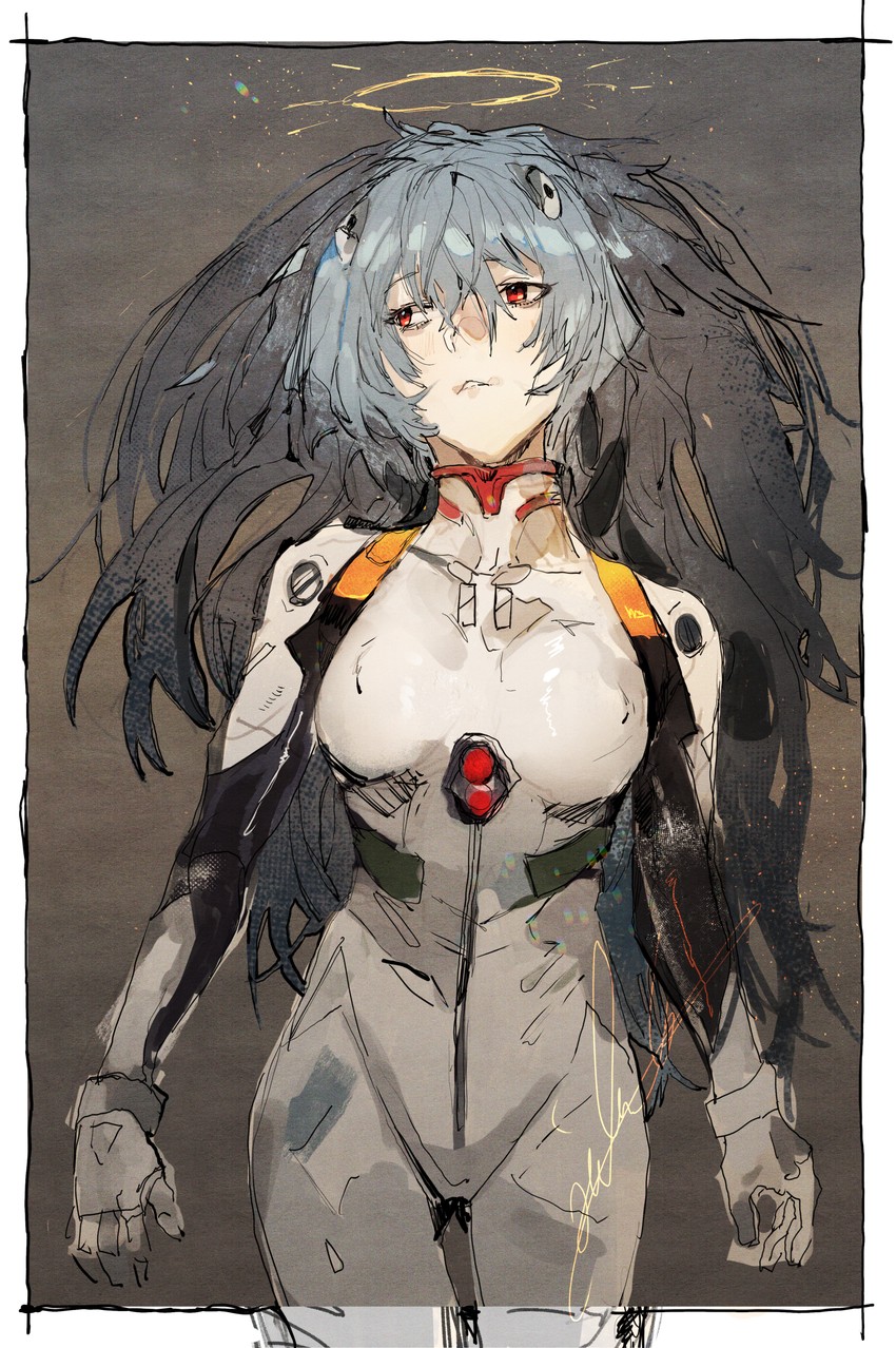 ayanami rei (neon genesis evangelion and 2 more) drawn by hiranko