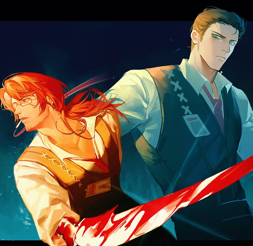 meursault and gregor (project moon and 1 more) drawn by jing84672940