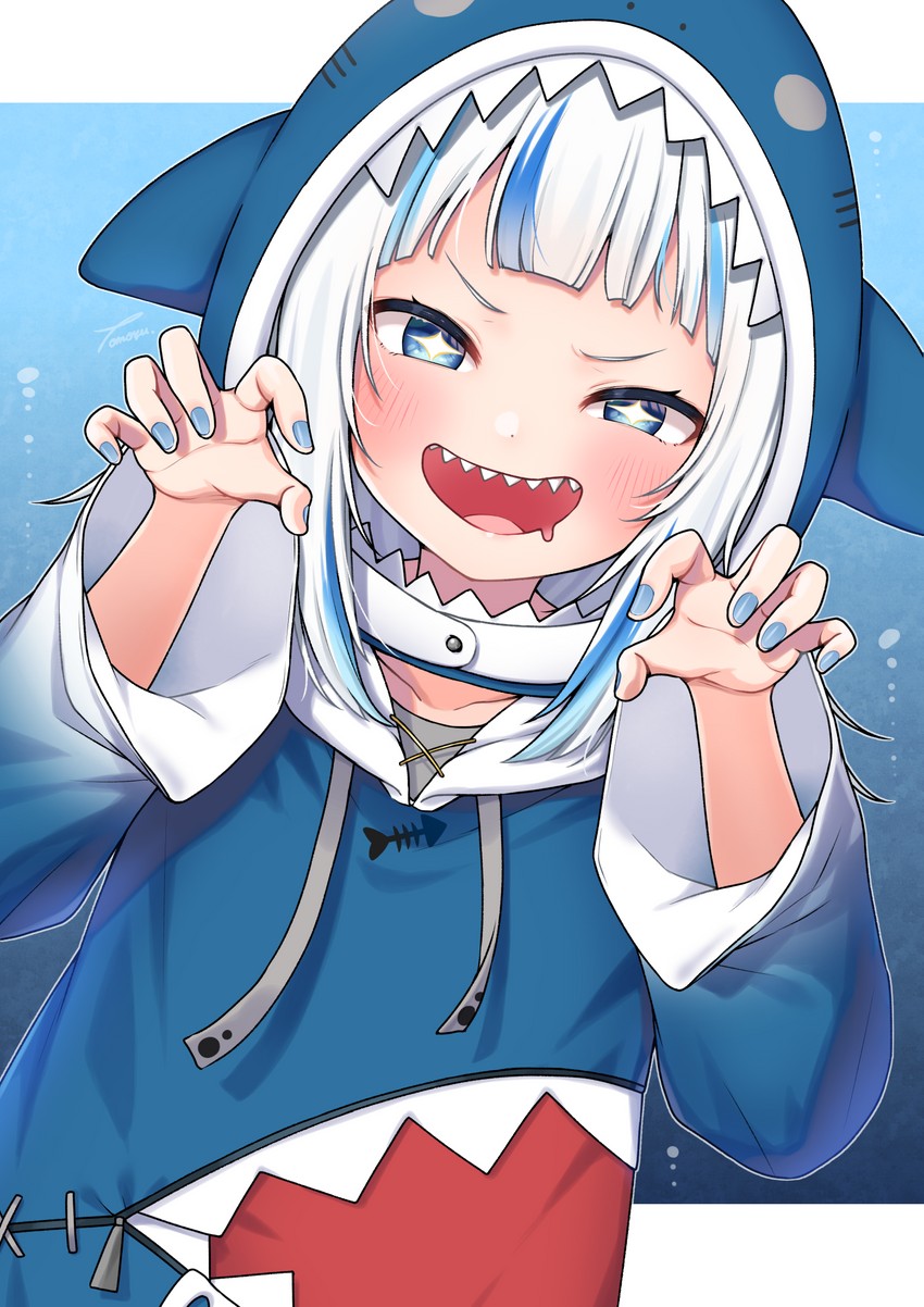 gawr gura (hololive and 1 more) drawn by tomozu