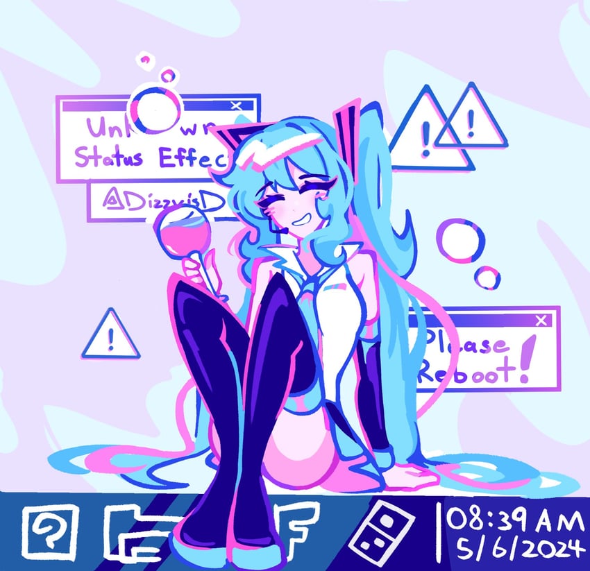 hatsune miku (vocaloid and 2 more) drawn by dizzyisdizzy