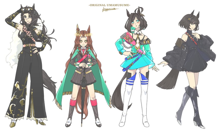 frankel, zenyatta, yeats, and black caviar (original and 1 more) drawn by kopperion