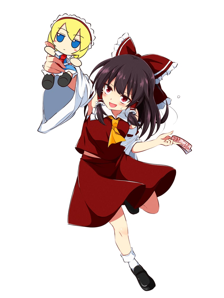 hakurei reimu and alice margatroid (touhou) drawn by tsuukinkaisoku_oomiya