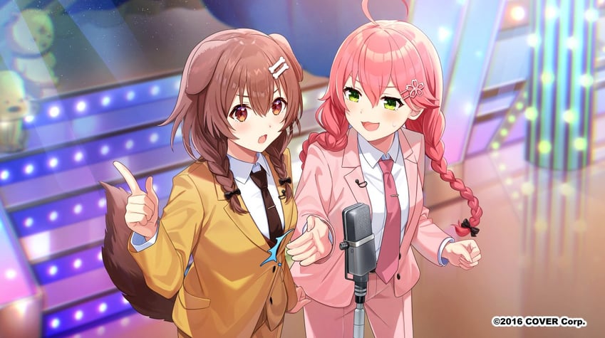 sakura miko, inugami korone, 35p, and hoso-inu (hololive) drawn by jiu_(jiwoo_owo9)